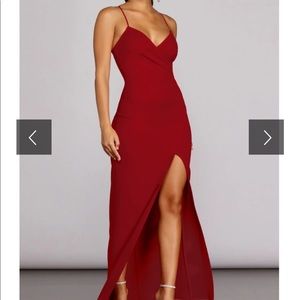 Windsor Red Dress | SASHA FORMAL HIGH SLIT DRESS